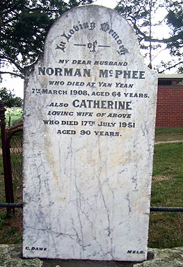 Norman McPhee headstone